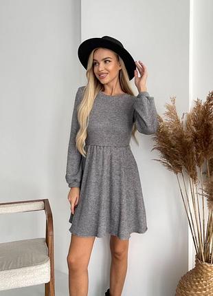Сукня жіноча коротка міні вязана тепла бежева біла сіра чорна коричнева рожева базова повсякденна осіння на осінь