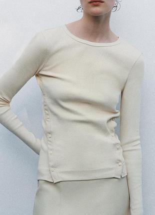 Гольф, лонгслів zara з ґудзиками в рубчик