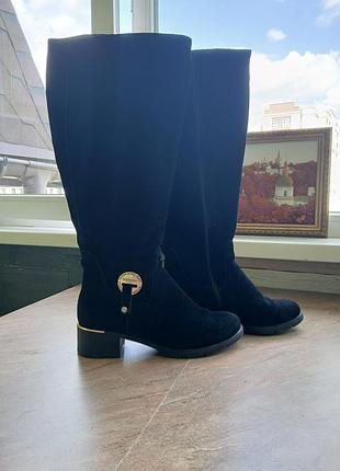 Сапоги евро-зима, 39р-25,5 см, натуральная замша