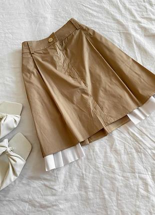 Женская бежевая юбка мини