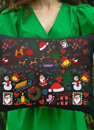 Подушка с принтом - новый год (4051)