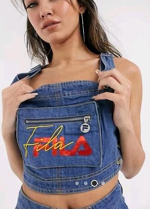 Кроп топ из денима fila
