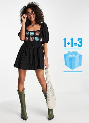 Бавовняна сукня з вʼязаною деталлю asos