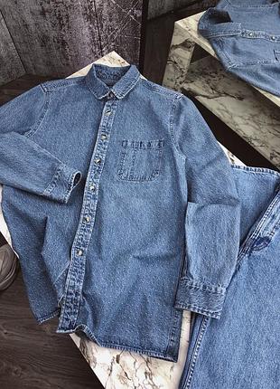 Чоловіча плотна джинсова куртка сорочка s-m