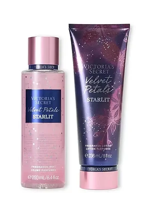 + подарунковий пакет. набір міст + лосьйон для тіла victoria's secret velvet petals starlit