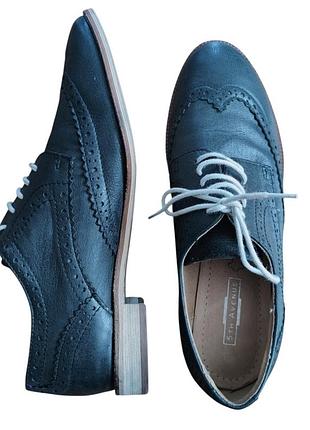 Натуральные кожаные женские туфли оксфорды, броги, серые, на шнуровке, 100% натуральная кожа извне и внутри