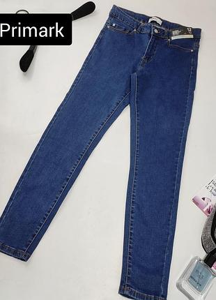 Джинсы скинни женские синие с высокой посадкой от бренда primark super stretch skinny s