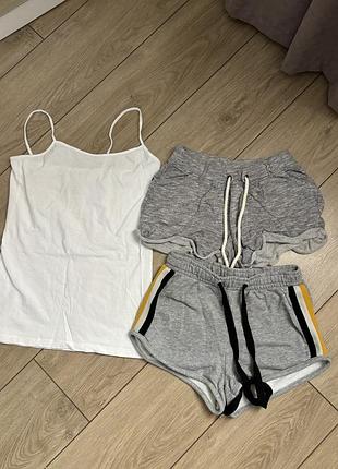 Дитячі сірі шорти/біла майка xs