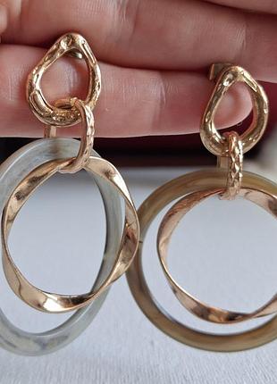 Серьги круглые под золото