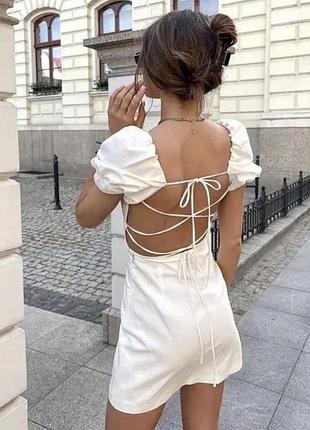 Біла сукня zara зі шнурівкою на спині