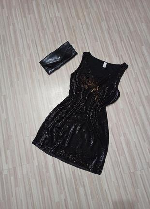 Нарядное мини платье с паетками viva2 фото