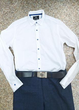 Белая рубашка с длинным рукавом navyboot