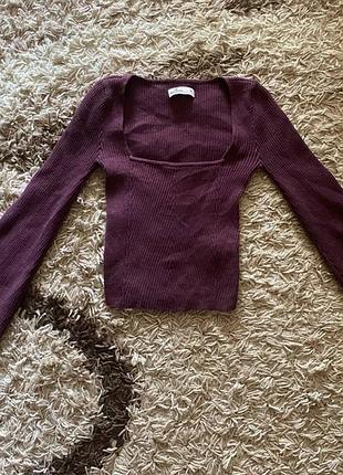 Трендовая кофта с квадратным вырезом и широким рукавом hollister