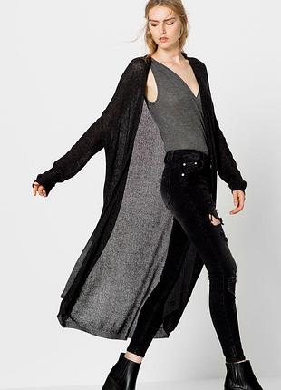 Довгий напівпрозорий кардіган з віскози