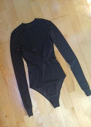 Стильный прозрачный боди el milas лонгслив водолазка с длинным рукавом блестящий