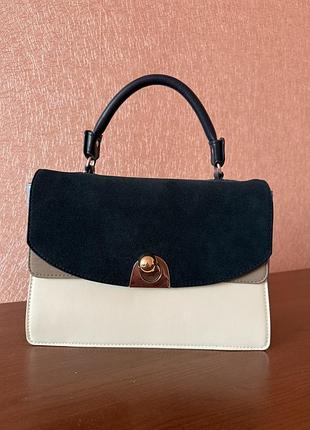 Сумка шкіряна + замша zara