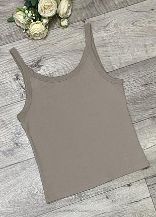 Песочная, бежевая майка в рубчик tu, р.m-l