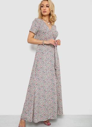 Сарафан с цветочным принтом на запах, цвет разноцвет, 241r185