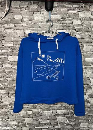 Худи, синяя кофта с капюшоном, кофта с капюшоном, худи