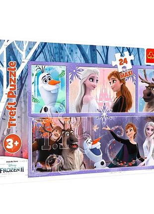 Пазлы картонные 3-4 года "магическое сияние дисней холодное сердце 2" 24 эл. махи тм "trefl" польша (14345)