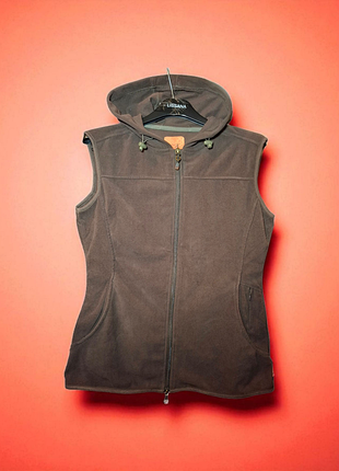Новая женская флисовая жилетка с капюшоном