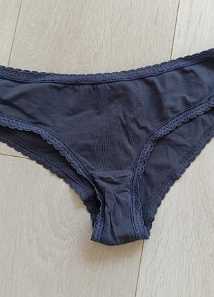 Трусики базовые коттоновые серые трусы h&amp;m s c 8 36 44