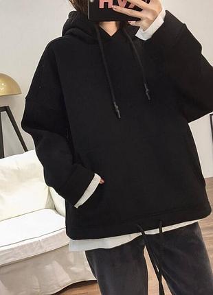 Крутая теплая худи оверсайз на флисе 👍супер цена и качество