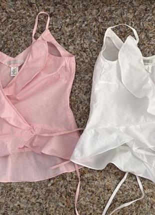 Топ блуза с рюшами на запах, 100% cotton