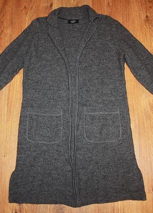 Серый шерстяной кардиган bexleys woman 100% wool xs-s