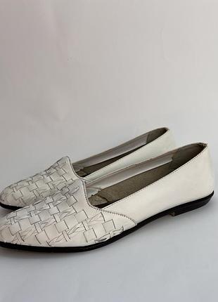 Білі шкіряні плетені балетки/туфлі/лофери dosenbach clavdia, 40-40,5 розмір