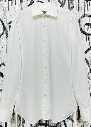 Класична біла сорочка hugo boss, оригінал, рубашка, випускний, великий комір, повсякденна, зручна