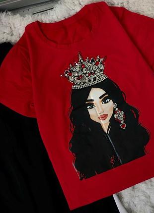 Футболка принт стрази