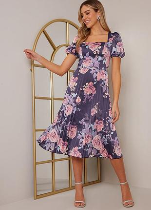 Платье миди в цветочный принт, размер 48-50 (арт1730)
