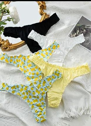 Хлопковые трусики стринги  бавовняні стрінгі жіночі