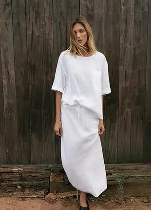 Блуза zara із 100% льону s