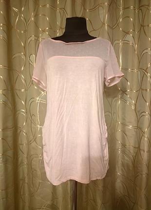 Брендова віскозна трикотажна гіпюрова блуза блузка футболка