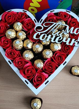 Бокс с конфетами ferrero для девушки на день рождения день влюбленных 8 марта праздник (ar284)