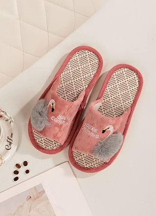 Хатні капці жіночі кімнатні рожеві коди тп172