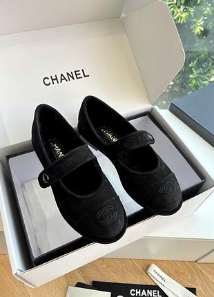 Хутряні балетки в стилі chanel натуральна замша