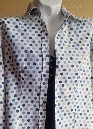 Женская рубашка в горошек коттон