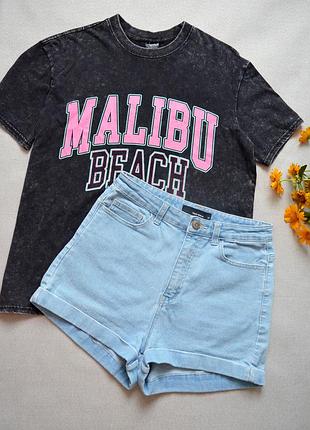 Шорты голубые с отворотами tally weijl