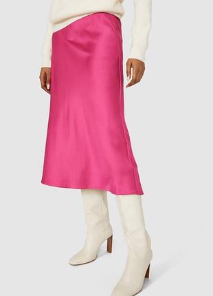Атласна міді спідниця колір фуксія нова