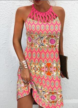 Р. 46-48/m-l платье летнее женское chikme в ярких расцветках
