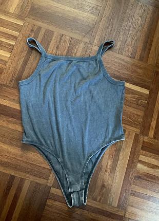 Новий бавовняний еластичний боді і в стилі гранж з порватостями варений трикотаж primark 16-18 l uk 🇬🇧