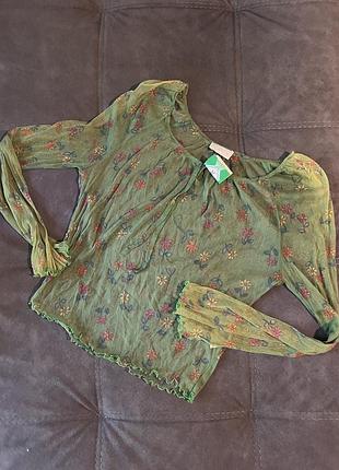 Напівпрозора кофтинка зеленого кольору