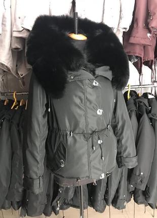 Тёплые стильные парки с мехом песца