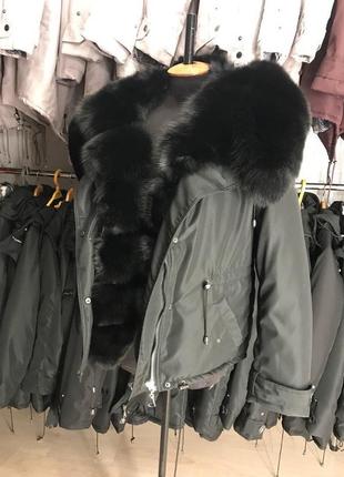 Тёплые стильные парки с мехом песца
