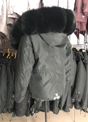 Тёплые стильные парки с мехом песца