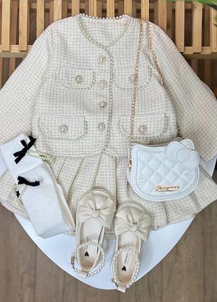 Класичний костюм для дівчинки піджак + спідниця