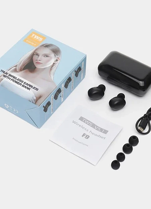 Беспроводные сенсорные наушники со встроенным power bank tws f9-5